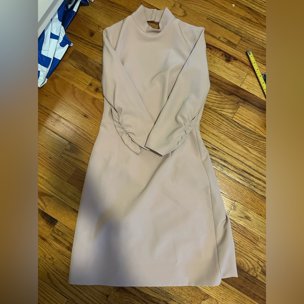 NWT MILLY kendall dress mock neck ballet pink